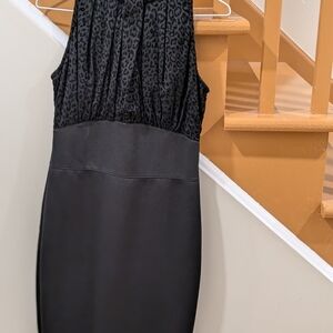 Elegant Black Leopard Print Dress